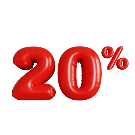 20 Percent Discount  3D Icon