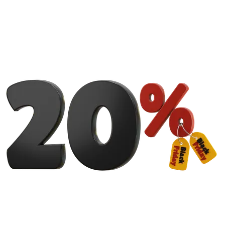 20 Percent Discount  3D Icon