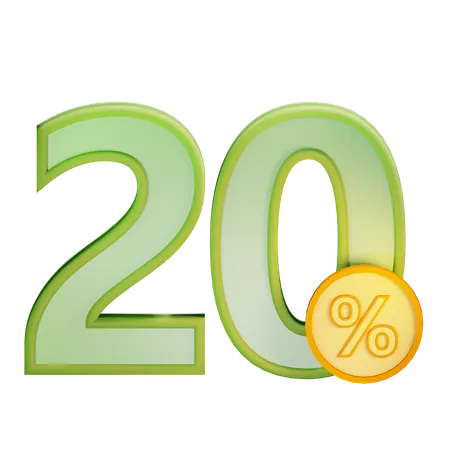 20 Percent Discount  3D Icon