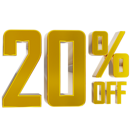 20 percent discount  3D Icon