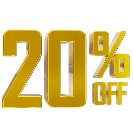 20 percent discount  3D Icon