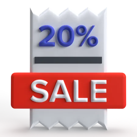 20 Percent Discount  3D Icon