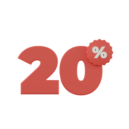 20 Percent Discount  3D Icon