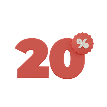 20 Percent Discount  3D Icon