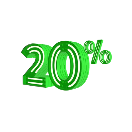 20 Percent Discount  3D Icon