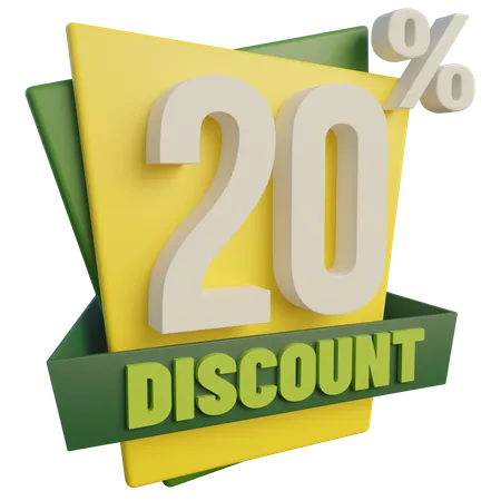 20 Percent Discount  3D Icon