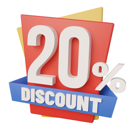 20 Percent Discount  3D Icon