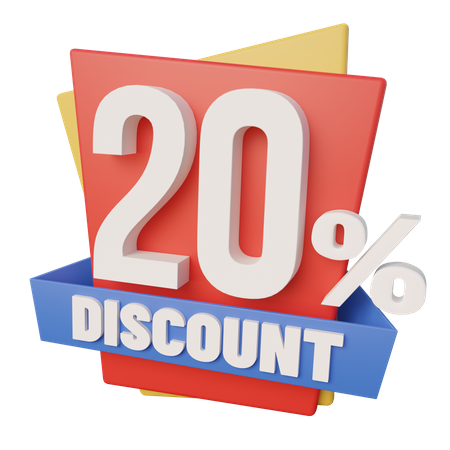20 Percent Discount 3D Icon