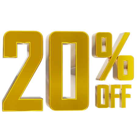 20 percent discount 3D Icon