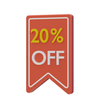 20 percent discount  3D Icon