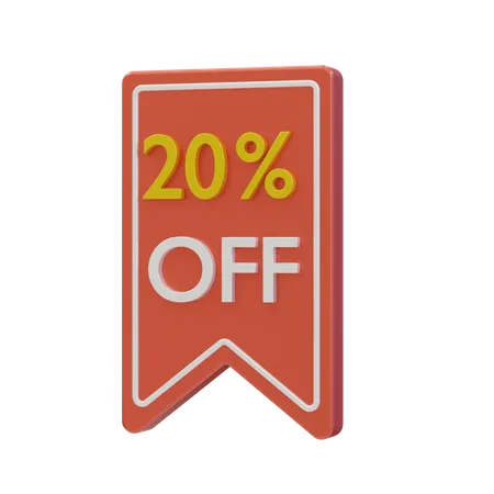 20 percent discount  3D Icon