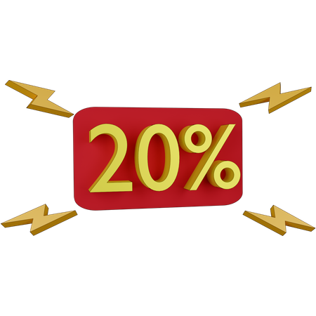 20 Percent Discount Tag  3D Illustration