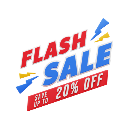 20 Percent Flash Sale  3D Sticker