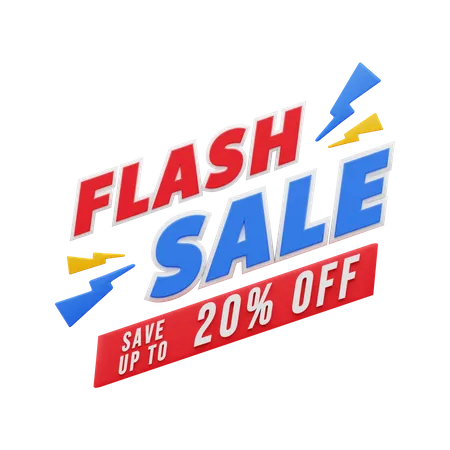 20 Percent Flash Sale  3D Sticker