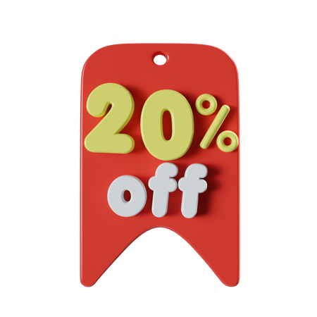 20 Percent Off  3D Icon