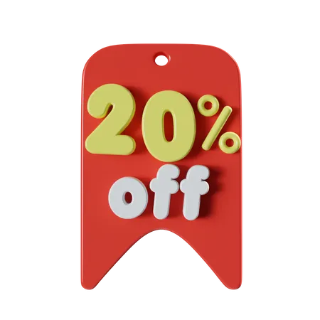 20 Percent Off  3D Icon