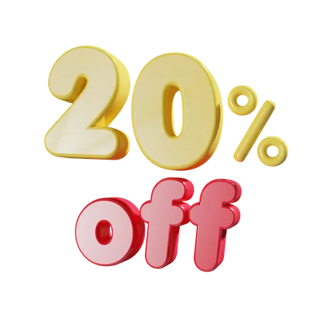 20 Percent Off  3D Icon