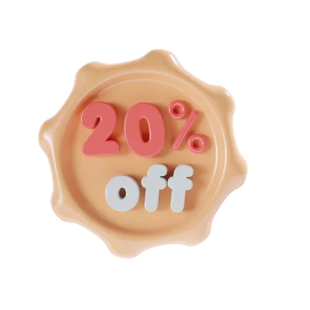 20 Percent Off  3D Icon