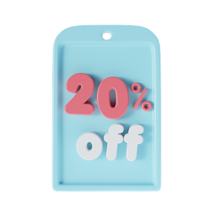 20 Percent Off  3D Icon