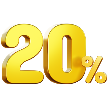 20 Percent Off  3D Icon