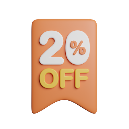 20 Percent Off Badge 3D Icon