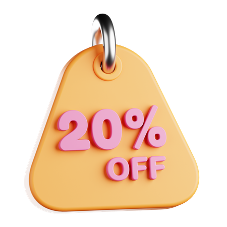 20 Percent Off Tags  3D Icon