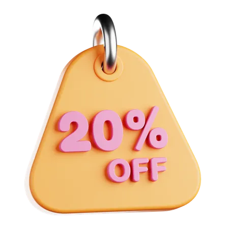 20 Percent Off Tags  3D Icon