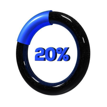 20 Percent Pie Chart  3D Illustration