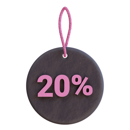 20 Percent Tag  3D Icon