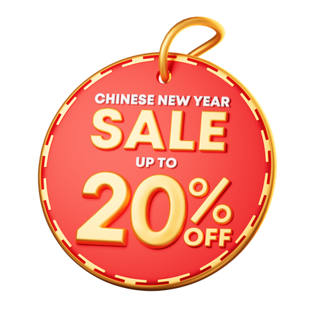20 Percentage Discount  3D Icon