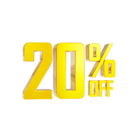 20 Percentage Discount  3D Icon