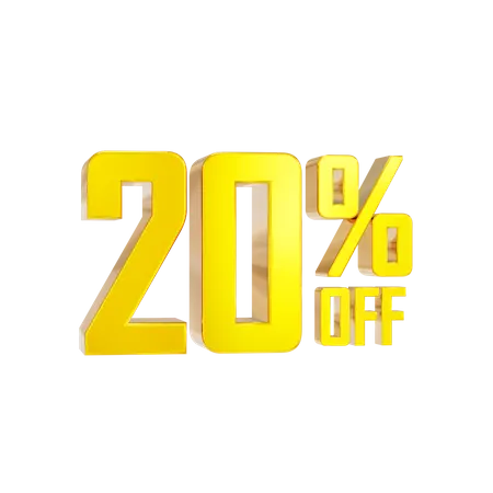 20 Percentage Discount  3D Icon