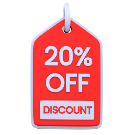 20 Percentage Discount  3D Icon