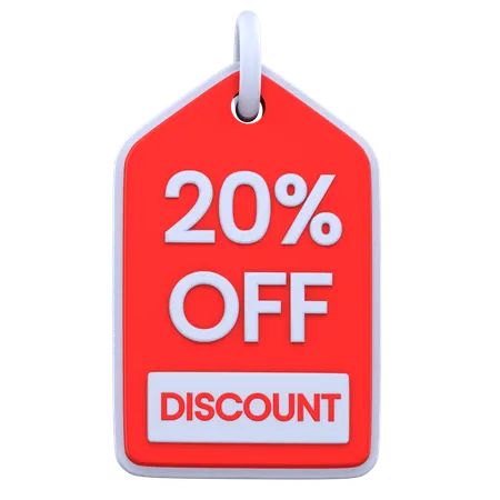 20 Percentage Discount  3D Icon