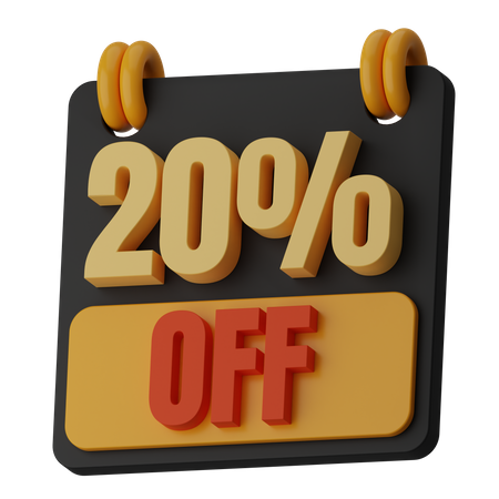 20 Percentage Off  3D Icon