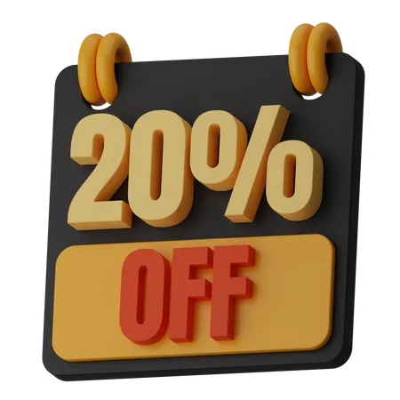 20 Percentage Off  3D Icon