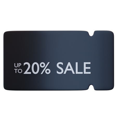 20 Percentage Voucher Discount  3D Icon