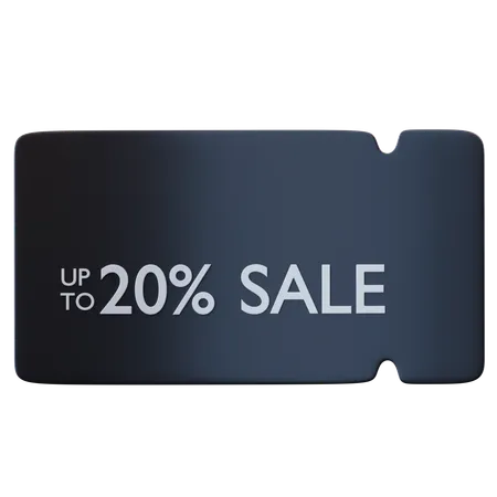 20 Percentage Voucher Discount  3D Icon