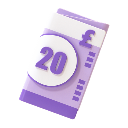 20-Pfund-Note  3D Icon