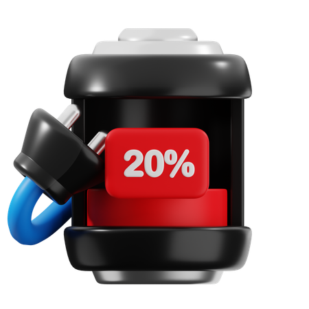 20 por cento de bateria  3D Icon