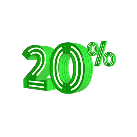 20 por cento de desconto  3D Icon