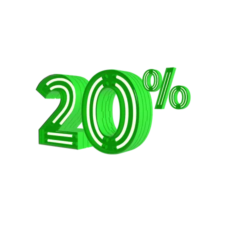 20 por cento de desconto  3D Icon