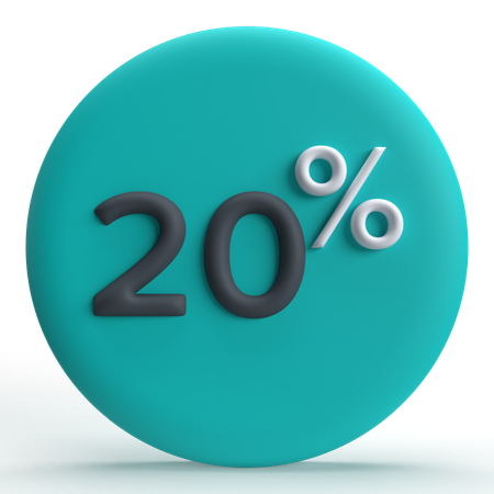20 por ciento de descuento  3D Icon