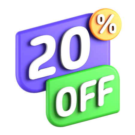 20 por ciento de descuento  3D Icon