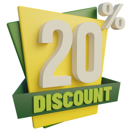 20 por ciento de descuento  3D Icon