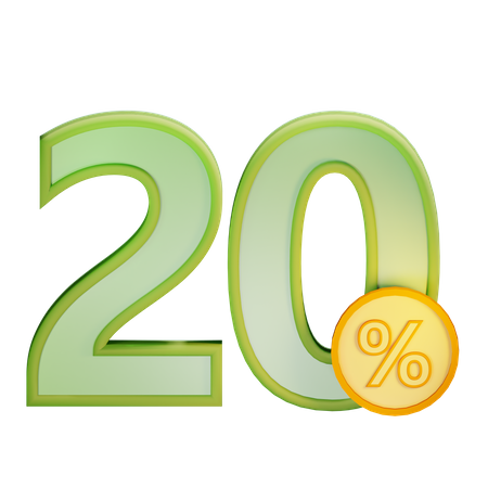 20 por ciento de descuento  3D Icon