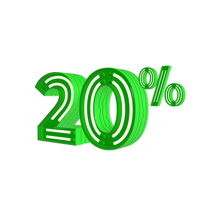 20 por ciento de descuento  3D Icon