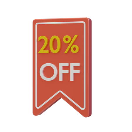 20 por ciento de descuento  3D Icon