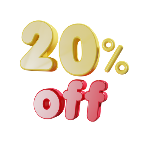 20 por ciento de descuento  3D Icon