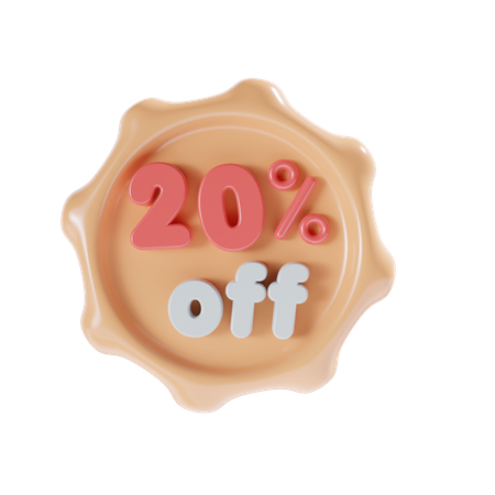 20 por ciento de descuento  3D Icon